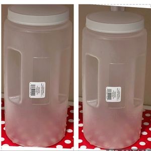 United Solutions Clear Two Gallon Plastic Food Canister with White Lids 4QT each